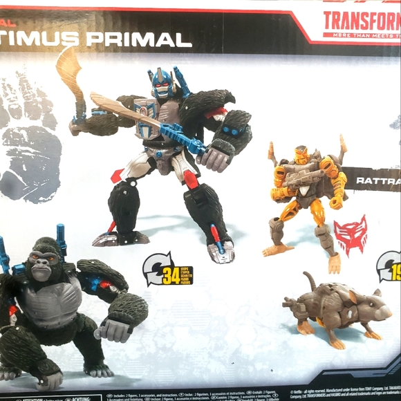 Transformers Netflix War for Cybertron Optimus Primal and Rattrap. - Picture 3 of 4